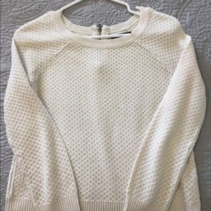 American Eagle cream sweater with zipper back